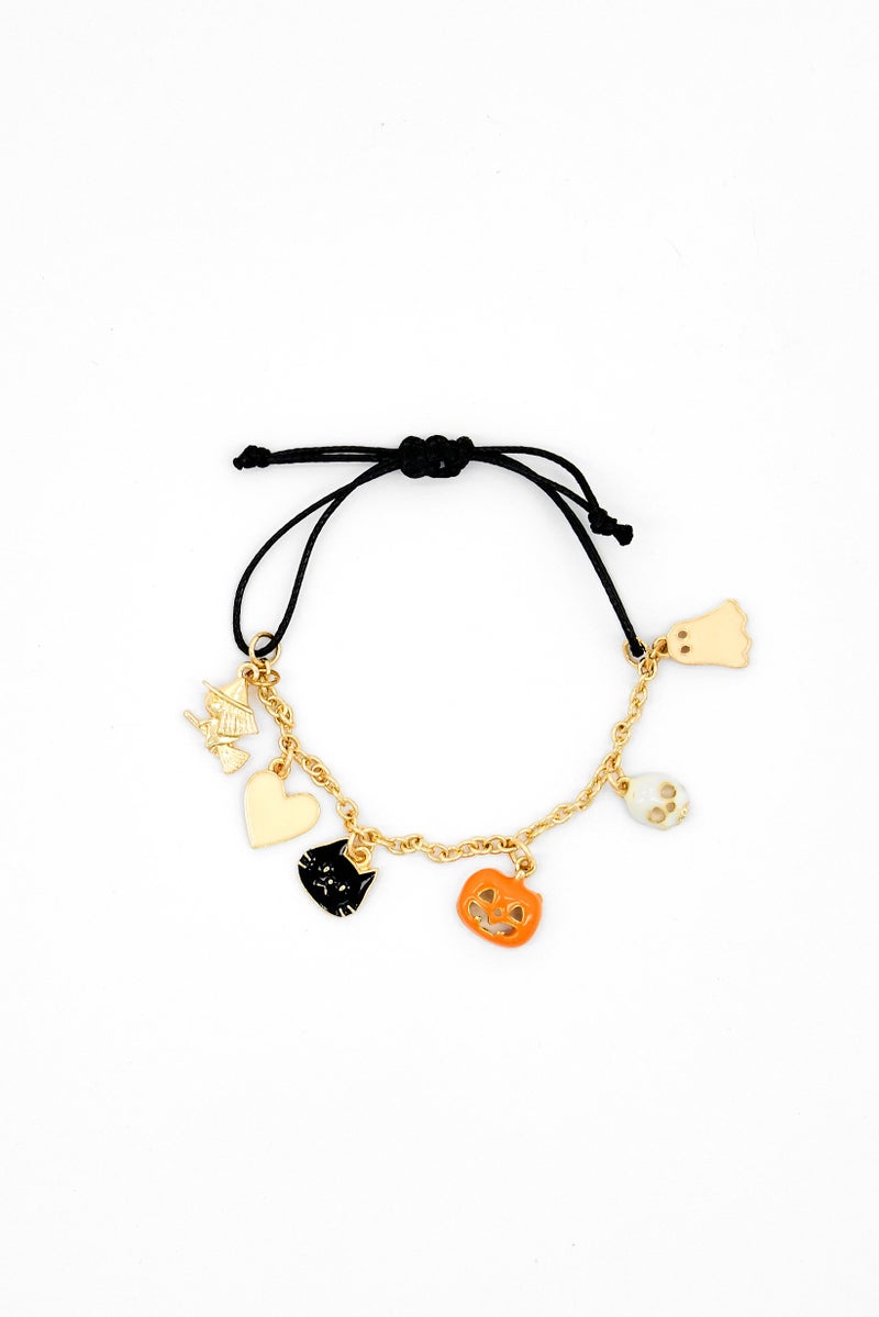 MANGO Women Stainless Steel Halloween Charms Bracelets, Gold - Image 4